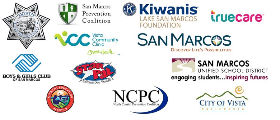 City of Vista Migrant Education TrueCare Vista Community Clinic Star Pal North Coastal Prevention Coalition City of San Marcos Kiwanis Lake San Marcos Foundation Boys & Girls Club of San Marcos San Marcos Unified School District San Marcos Prevention Coalition