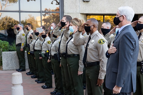 SDSD Personnel Saluting to Fallen Deputies